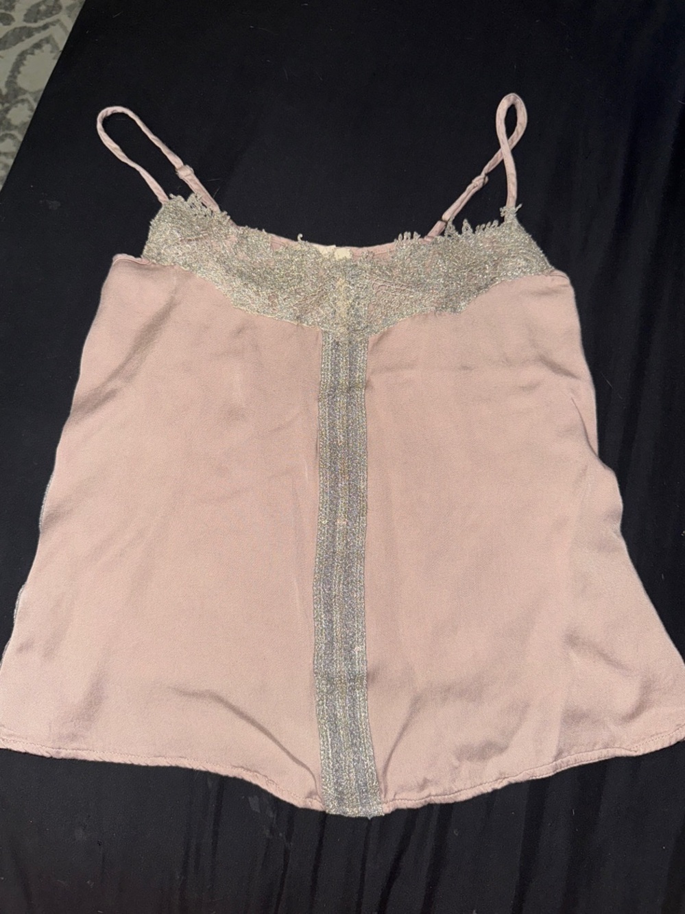 Delicate Blush Lace-Trim Cami Tank Top